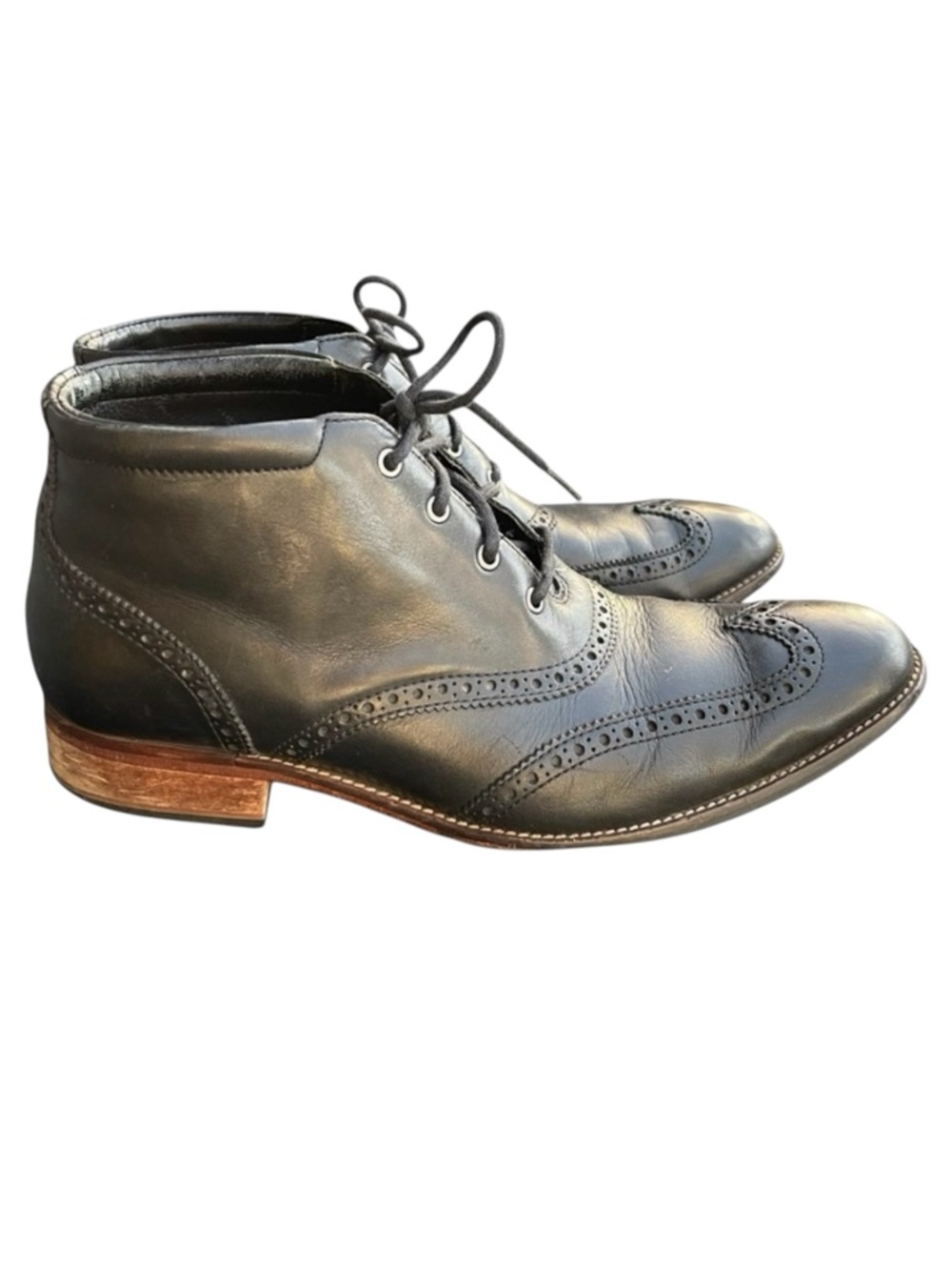 Cole Haan Black Leather Liam Chukka II (C11052) Semi Wing Tip Boots (11)